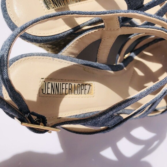 Jennifer Lopez Shoes Platform Demin Blue Size 6 - Picture 7 of 10